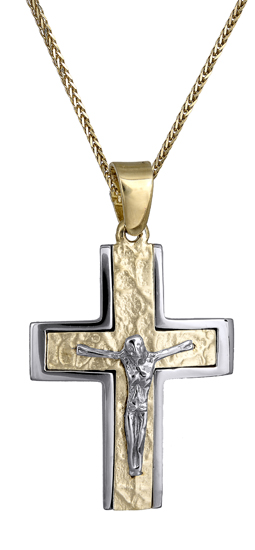 Βαπτιστικοί Σταυροί με Αλυσίδα Ανδρικός σταυρός 14Κ c018177 018177C Ανδρικό Χρυσός 14 Καράτια