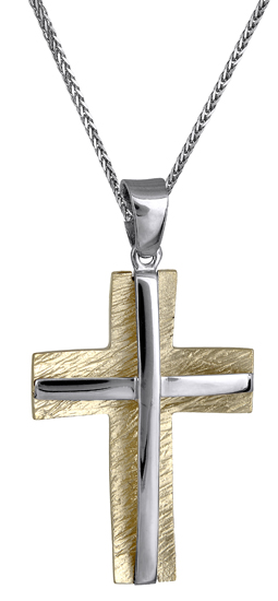 Βαπτιστικοί Σταυροί με Αλυσίδα Ανδρικός σταυρός 14Κ c018180 018180C Ανδρικό Χρυσός 14 Καράτια