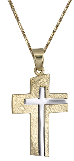 Βαπτιστικοί Σταυροί με Αλυσίδα Ανδρικός σταυρός 14Κ c018182 018182C Ανδρικό Χρυσός 14 Καράτια