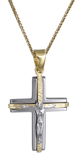Βαπτιστικοί Σταυροί με Αλυσίδα Ανδρικός σταυρός 14Κ c018183 018183C Ανδρικό Χρυσός 14 Καράτια
