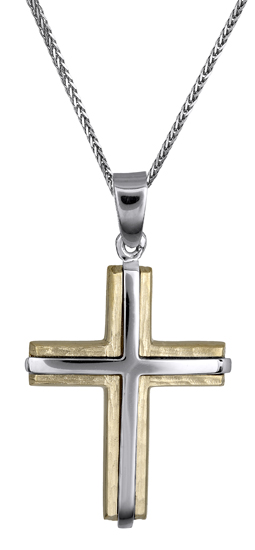Βαπτιστικοί Σταυροί με Αλυσίδα Ανδρικός σταυρός 14Κ c018185 018185C Ανδρικό Χρυσός 14 Καράτια