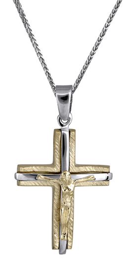 Βαπτιστικοί Σταυροί με Αλυσίδα Ανδρικός σταυρός 14Κ c018189 018189C Ανδρικό Χρυσός 14 Καράτια