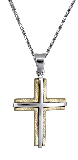 Βαπτιστικοί Σταυροί με Αλυσίδα Ανδρικός σταυρός 14Κ c018190 018190C Ανδρικό Χρυσός 14 Καράτια