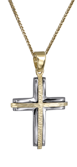 Βαπτιστικοί Σταυροί με Αλυσίδα Ανδρικός σταυρός 14Κ c018192 018192C Ανδρικό Χρυσός 14 Καράτια