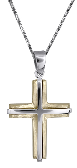 Βαπτιστικοί Σταυροί με Αλυσίδα Ανδρικός σταυρός 14Κ c018194 018194C Ανδρικό Χρυσός 14 Καράτια