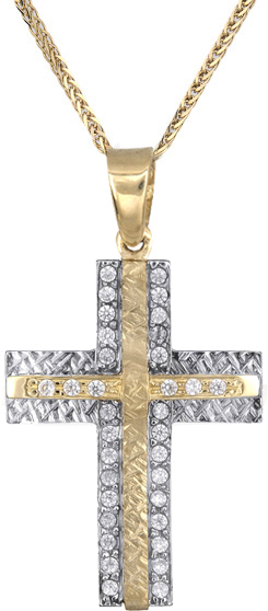 Βαπτιστικοί Σταυροί με Αλυσίδα Γυναικείοι σταυροι με αλυσίδα Κ14 C018240 018240C Γυναικείο Χρυσός 14 Καράτια