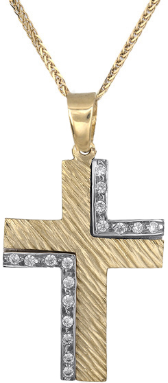 Βαπτιστικοί Σταυροί με Αλυσίδα Γυναικείοι σταυροί χρυσοί Κ14 C018248 018248C Γυναικείο Χρυσός 14 Καράτια