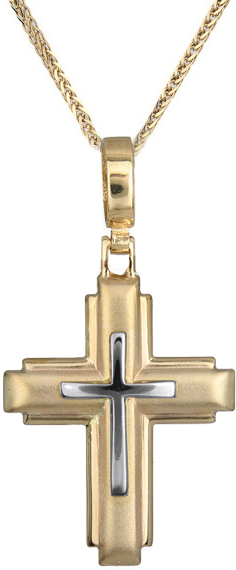 Βαπτιστικοί Σταυροί με Αλυσίδα Ανδρικός σταυρός με αλυσίδα C018830 018830C Ανδρικό Χρυσός 14 Καράτια