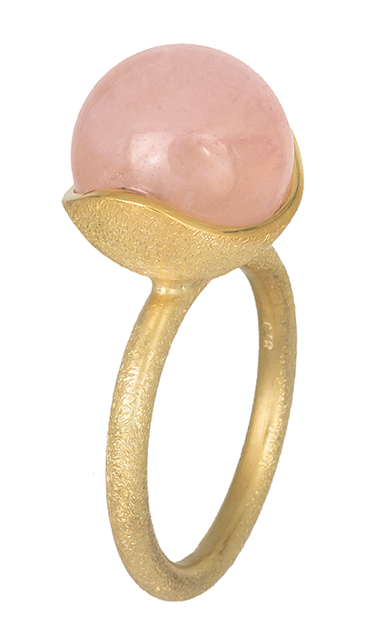 Δαχτυλίδι επιχρυσωμένο με ροζ quartz 019389 019389 Ασήμι