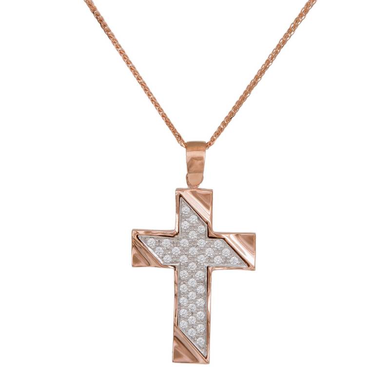 Βαπτιστικοί Σταυροί με Αλυσίδα Σταυρός βάπτισης Κ14 C020305 020305C Γυναικείο Χρυσός 14 Καράτια