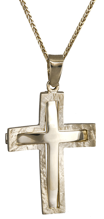 Βαπτιστικοί Σταυροί με Αλυσίδα Ανδρικός σταυρός Κ14 C020445 020445C Ανδρικό Χρυσός 14 Καράτια