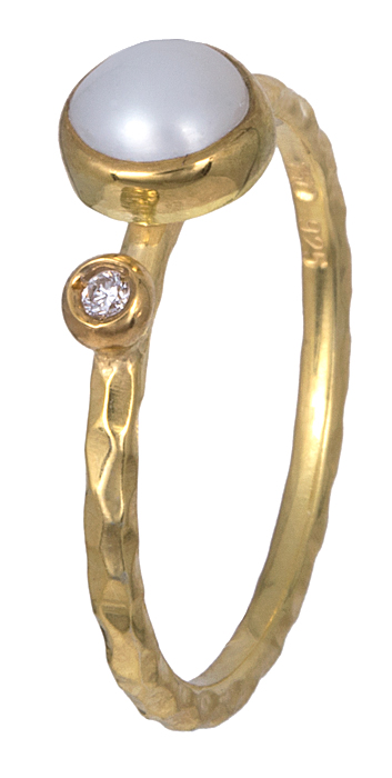Δαχτυλίδι με μαργαριτάρι και μπριγιάν Κ18 021078 021078 Χρυσός 18 Καράτια