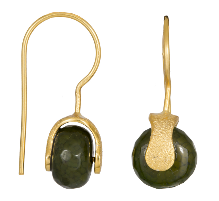 Κρεμαστά σκουλαρίκια με πράσινες πέτρες 925 021229 021229 Ασήμι