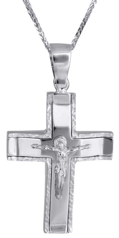 Βαπτιστικοί Σταυροί με Αλυσίδα Ανδρικός σταυρός με τον Εσταυρωμένο Κ14 C021460 021460C Ανδρικό Χρυσός 14 Καράτια