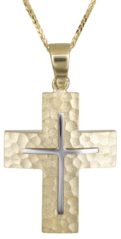 Βαπτιστικοί Σταυροί με Αλυσίδα Αντρικός σταυρός με αλυσίδα Κ14 C021476 021476C Ανδρικό Χρυσός 14 Καράτια