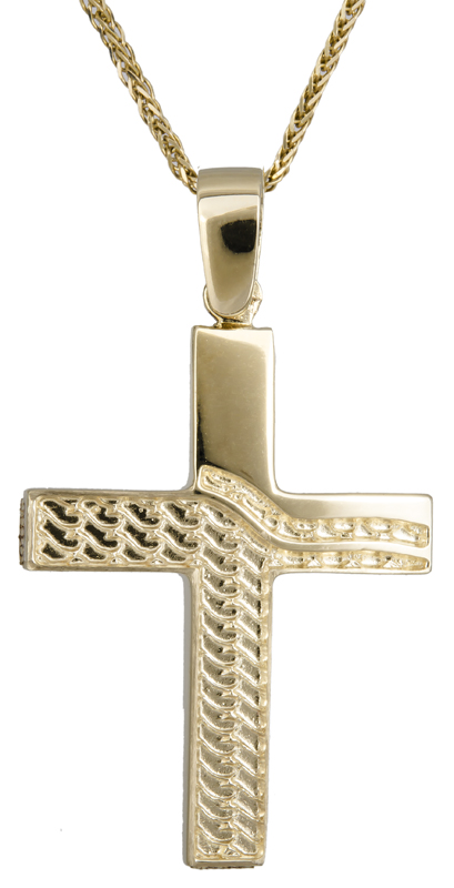 Βαπτιστικοί Σταυροί με Αλυσίδα Χρυσός αντρικός σταυρός με αλυσίδα 14Κ C022119 022119C Ανδρικό Χρυσός 14 Καράτια