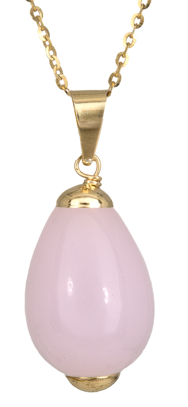 Γυναικείο κολιέ με ροζ Quartz πέτρα C023055 023055C Χρυσός 14 Καράτια