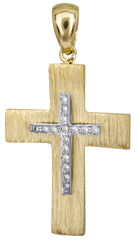 Σταυροί Βάπτισης - Αρραβώνα Γυναικείος ανάγλυφος σταυρός Κ14 023488 023488 Γυναικείο Χρυσός 14 Καράτια