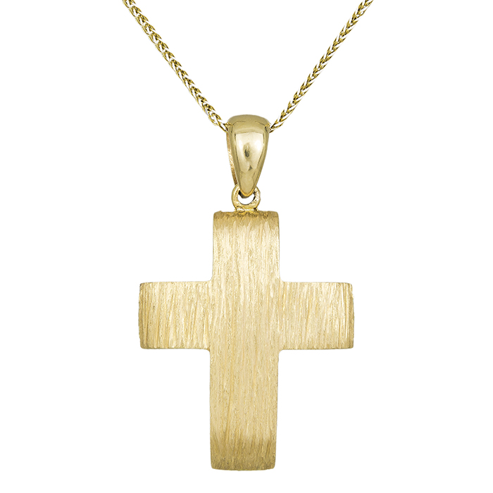 Βαπτιστικοί Σταυροί με Αλυσίδα Αντρικός σταυρός με αλυσίδα 14Κ C023496 023496C Ανδρικό Χρυσός 14 Καράτια