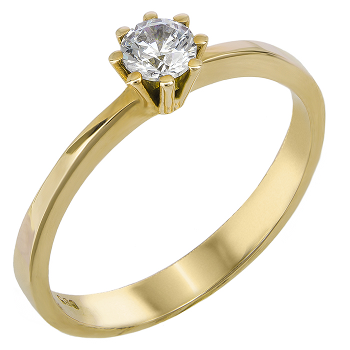 Χρυσό μονόπετρο δαχτυλίδι με ζιργκόν 14Κ 023828 023828 Χρυσός 14 Καράτια