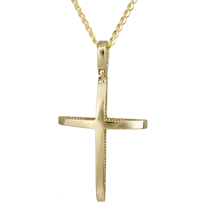 Βαπτιστικοί Σταυροί με Αλυσίδα Χρυσός αντρικός σταυρός 14Κ 024261C 024261C Ανδρικό Χρυσός 14 Καράτια