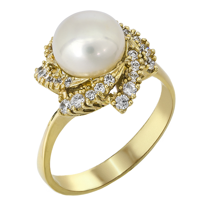 Γυναικείο δαχτυλίδι με μαργαριτάρι 14Κ 024678 024678 Χρυσός 14 Καράτια