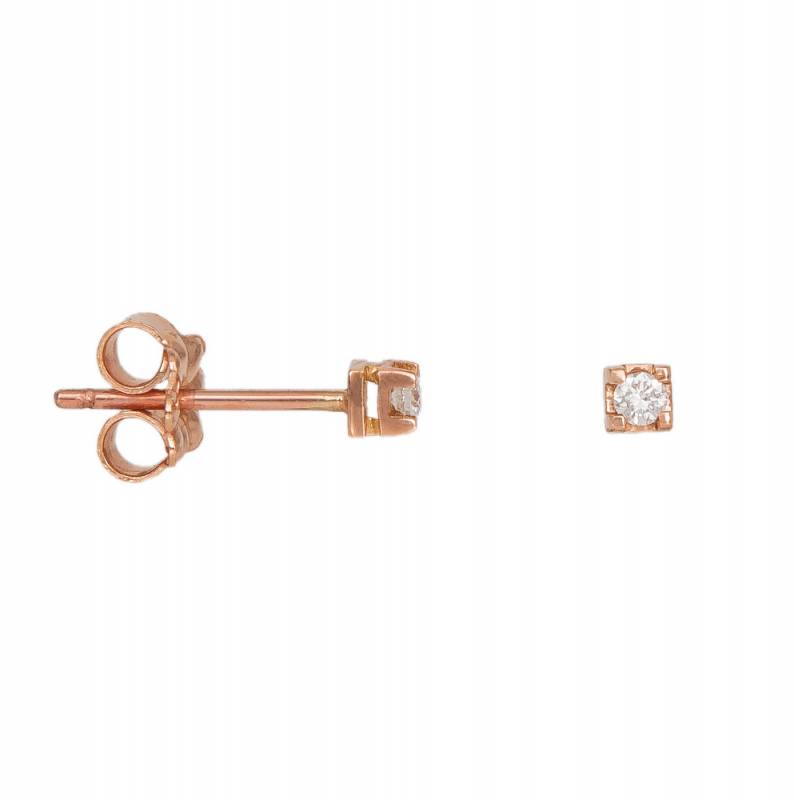 Ροζ gold σκουλαρίκια με μπριγιάν Κ18 025212 025212 Χρυσός 18 Καράτια