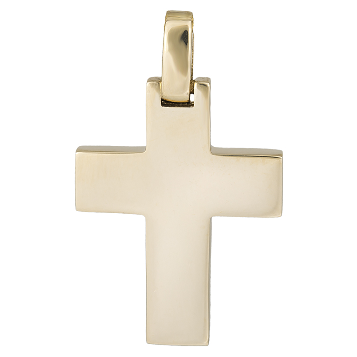 Σταυροί Βάπτισης - Αρραβώνα Χρυσός αντρικός σταυρός Κ14 χωρίς ανάγλυφο 026317 026317 Ανδρικό Χρυσός 14 Καράτια