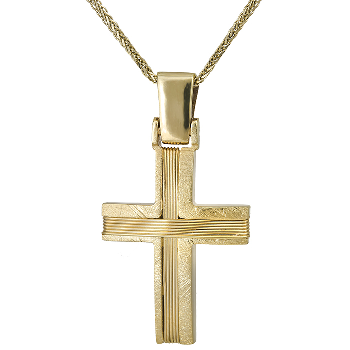 Βαπτιστικοί Σταυροί με Αλυσίδα Ανδρικός σταυρός συρματερός Κ14 με αλυσίδα 027535C 027535C Ανδρικό Χρυσός 14 Καράτια