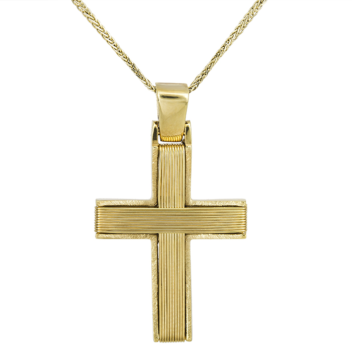Βαπτιστικοί Σταυροί με Αλυσίδα Ανδρικός σταυρός με αλυσίδα Κ14 συρμματερός 027536C 027536C Ανδρικό Χρυσός 14 Καράτια