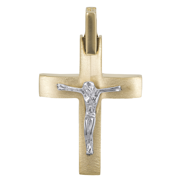 Σταυροί Βάπτισης - Αρραβώνα Aντρικός σταυρός Κ14 με στον Εσταυρωμένο 028567 028567 Ανδρικό Χρυσός 14 Καράτια