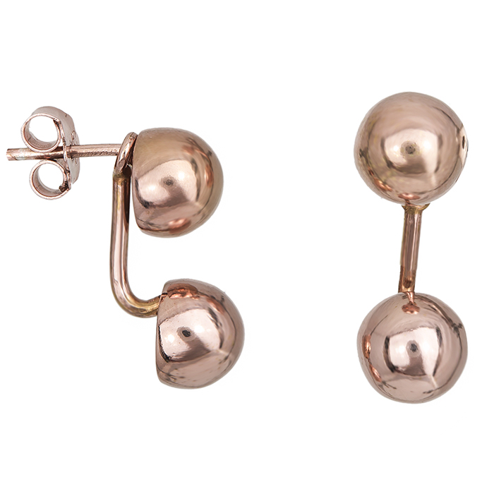 Γυναικεία σκουλαρίκια ασήμι 925 ροζ λουστρέ 028708 028708 Ασήμι