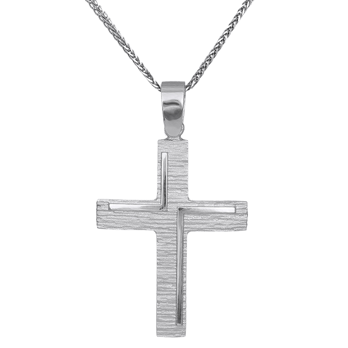 Βαπτιστικοί Σταυροί με Αλυσίδα Αντρικός σταυρός με αλυσίδα Κ14 ματ ζαγρέ 029679C 029679C Ανδρικό Χρυσός 14 Καράτια