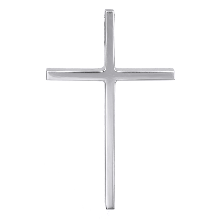 Σταυροί Βάπτισης - Αρραβώνα Λευκόχρυσος κλασικός σταυρός Κ14 030655 030655 Ανδρικό Χρυσός 14 Καράτια