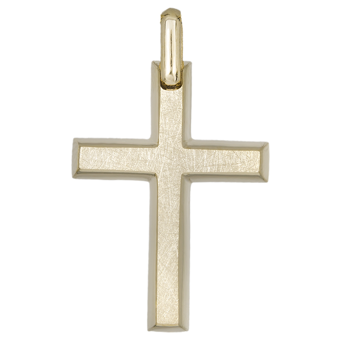 Σταυροί Βάπτισης - Αρραβώνα Χρυσός σταυρός ματ Κ14 030720 030720 Ανδρικό Χρυσός 14 Καράτια