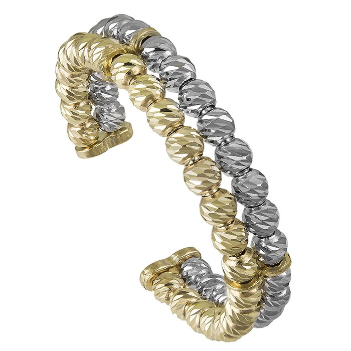Διπλό ανοιγόμενο δαχτυλίδι Κ14 δίχρωμο 031589 031589 Χρυσός 14 Καράτια