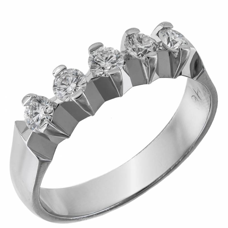 Σειρέ δαχτυλίδι με διαμάντια κοπής μπριγιάν Κ18 033601 033601 Χρυσός 18 Καράτια