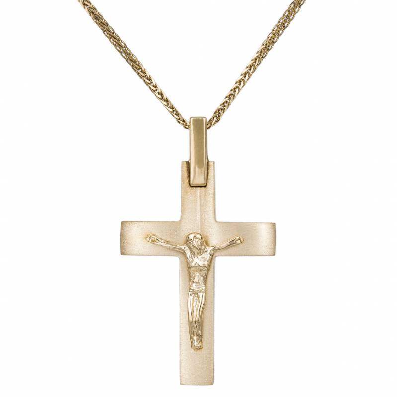 Βαπτιστικοί Σταυροί με Αλυσίδα Ανδρικός σταυρός αρραβώνα Κ14 με αλυσίδα 034016C 034016C Ανδρικό Χρυσός 14 Καράτια