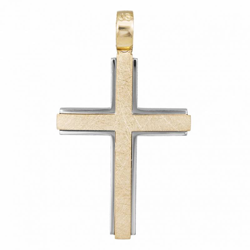 Σταυροί Βάπτισης - Αρραβώνα Βαπτιστικός σταυρός για αγόρι 14Κ διπλής όψεως 034154 034154 Ανδρικό Χρυσός 14 Καράτια