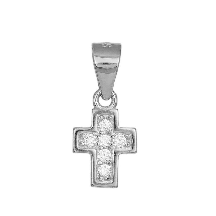 Γυναικείος σταυρός από ασήμι 925 με πέτρες 036217 036217 Ασήμι