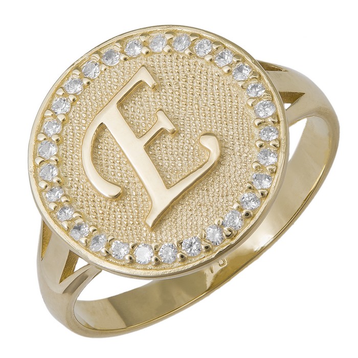Δαχτυλίδι γυναικείο με μονόγραμμα από χρυσό Κ14 038017 038017 Χρυσός 14 Καράτια -  - 