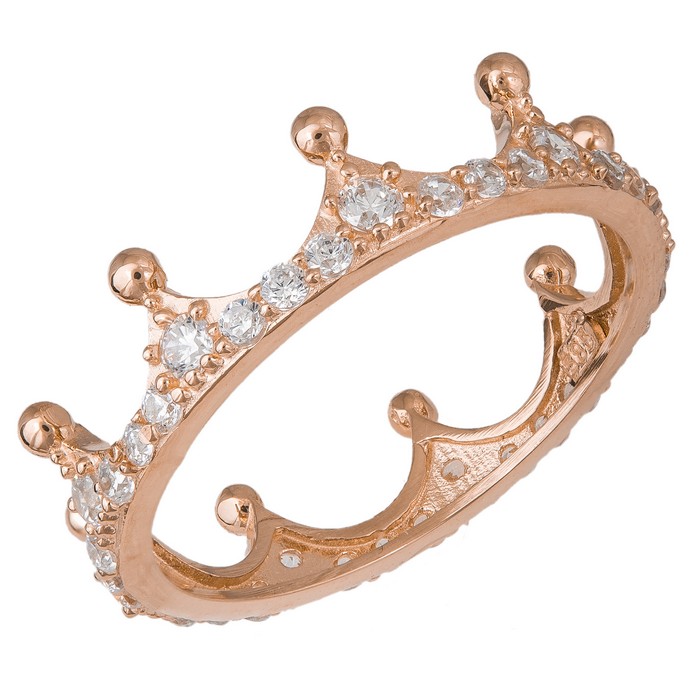 Γυναικείο δαχτυλίδι Κ14 Pink Gold Crown 037113 037113 Χρυσός 14 Καράτια