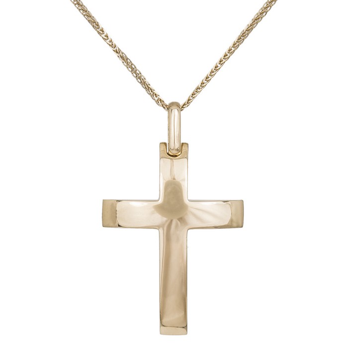 Βαπτιστικοί Σταυροί με Αλυσίδα Ανδρικός σταυρός αρραβώνα με αλυσίδα Κ14 037485C 037485C Ανδρικό Χρυσός 14 Καράτια