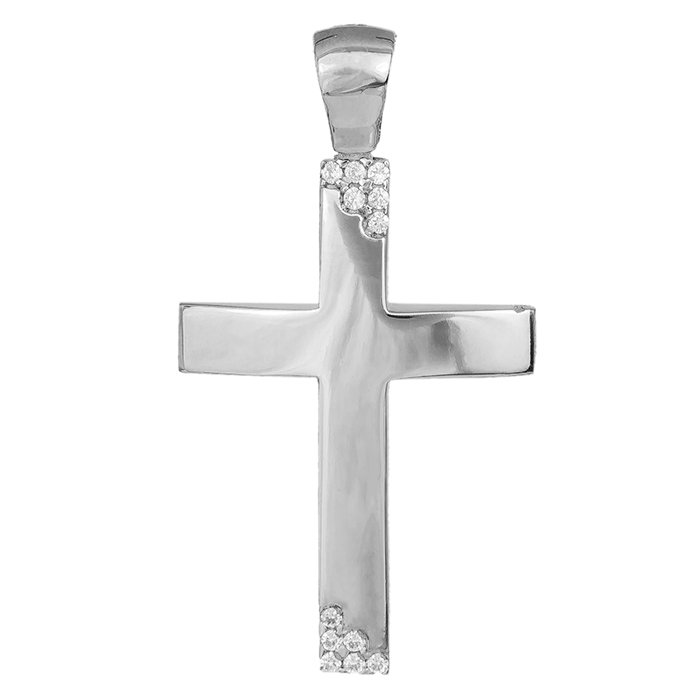 Σταυροί Βάπτισης - Αρραβώνα Γυναικείος λευκόχρυσος σταυρός Κ14 για αρραβώνα 038544 038544 Γυναικείο Χρυσός 14 Καράτια