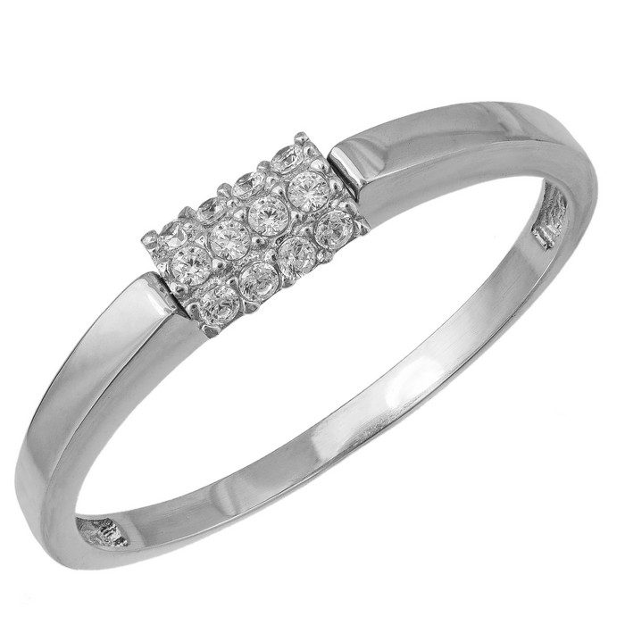 Γυναικείο δαχτυλίδι με ζιργκόν από λευκόχρυσο 14 καρατίων 038647 038647 Χρυσός 14 Καράτια