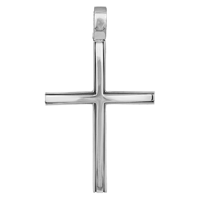 Σταυροί Βάπτισης - Αρραβώνα Κλασικός λευκόχρυσος σταυρός για αρραβώνα Κ14 039245 039245 Ανδρικό Χρυσός 14 Καράτια