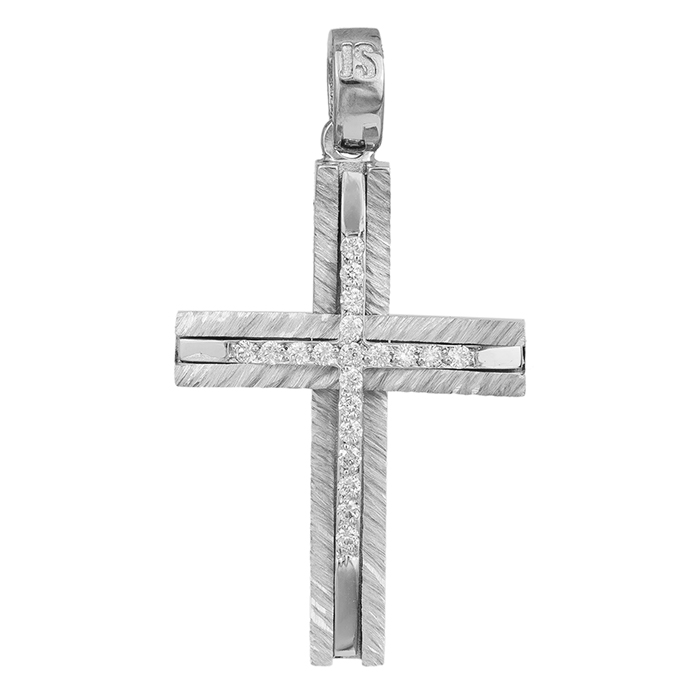 Σταυροί Βάπτισης - Αρραβώνα Γυναικείος σταυρός αρραβώνα με διαμάντια Κ18 039417 039417 Γυναικείο Χρυσός 18 Καράτια