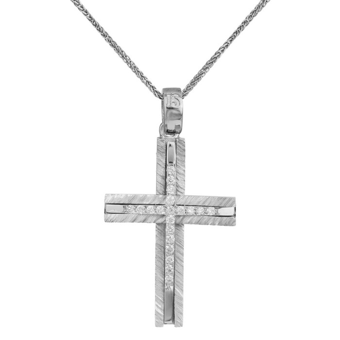 Βαπτιστικοί Σταυροί με Αλυσίδα Βαπτιστικός σταυρός με μπριγιάν Κ18 σετ με αλυσίδα 039417C 039417C Γυναικείο Χρυσός 18 Καράτια