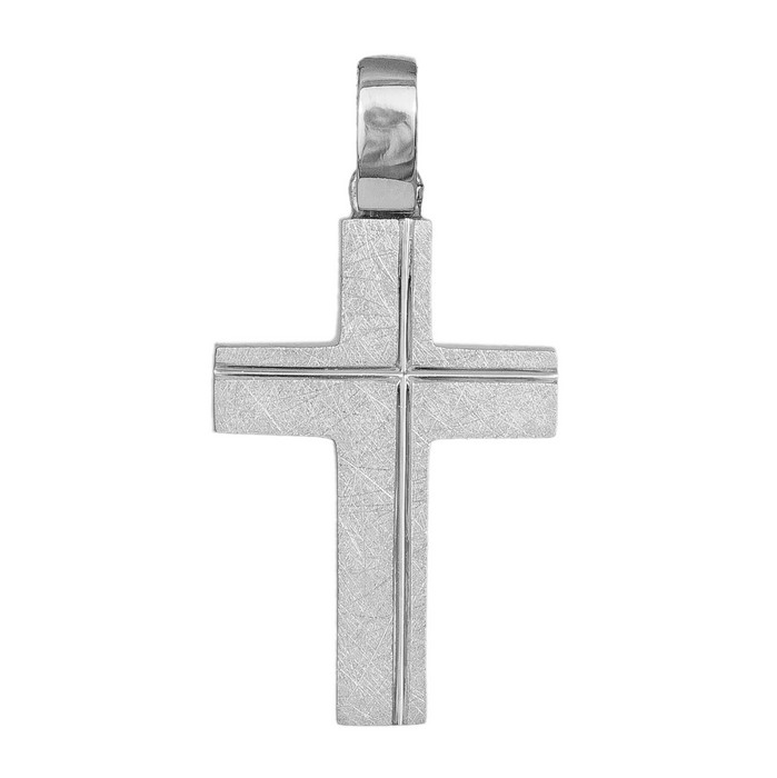 Σταυροί Βάπτισης - Αρραβώνα Λευκόχρυσος σταυρός Κ14 για βάπτιση ή αρραβώνα 040453 040453 Ανδρικό Χρυσός 14 Καράτια