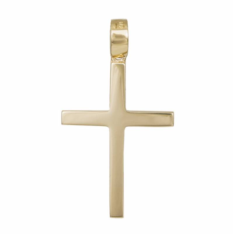 Σταυροί Βάπτισης - Αρραβώνα Γυναικείος χρυσός σταυρός Κ14 με ζιργκόν στο πλάι 040880 040880 Γυναικείο Χρυσός 14 Καράτια